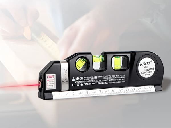 Laserpass - Med måttband 2,5 m, USB-laddning