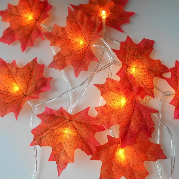 Lyssnor Efterårsblade / LED-snor - Batteridrevet Orange