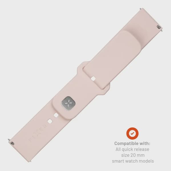 FIXED Silikonrem för Smartwatch Universal 20 mm Rosa