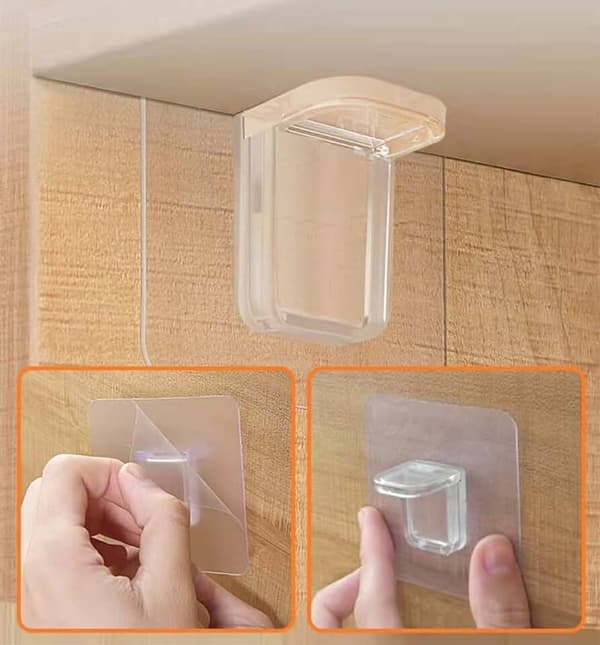 Hyllykiinnike Itsekiinnittyvä - Hyllypidike 12-Pack
