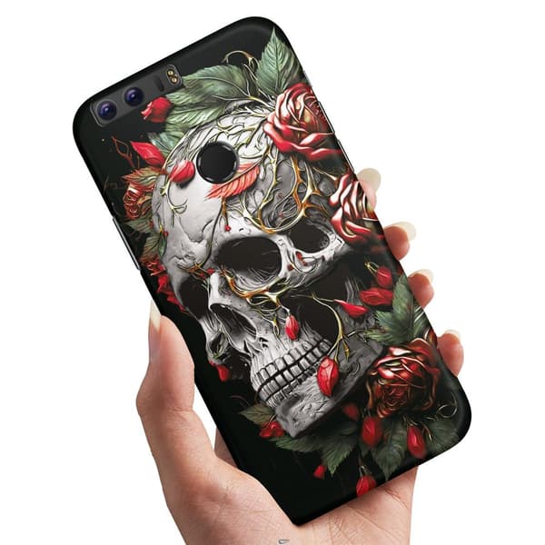 Deksel / Mobildeksel til Huawei Honor 8 - Skull Roses