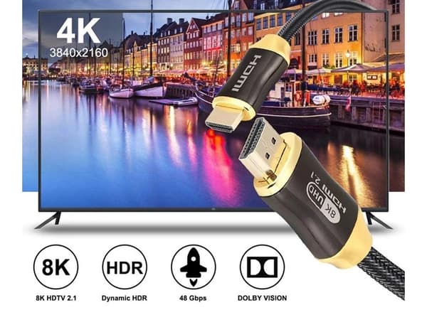 1.5m HDMI 2.1 Kaapeli - Ultra HD 8K – Kultapinnoitettu