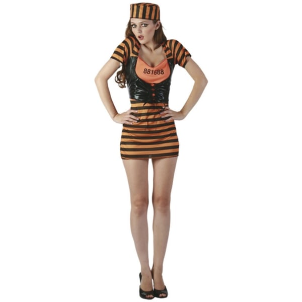 Sexy Prisoner Orange Fancy Dress - Halloween og maskerade