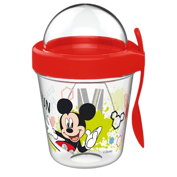 Mickey Mouse snacks kopp med lock och sked 350 ml från Disney