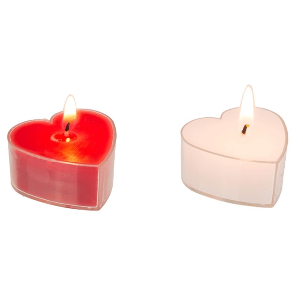8-Pack - Sydämenmuotoiset lämpimät kynttilät / kynttilät ystävänpäivälle Multicolor