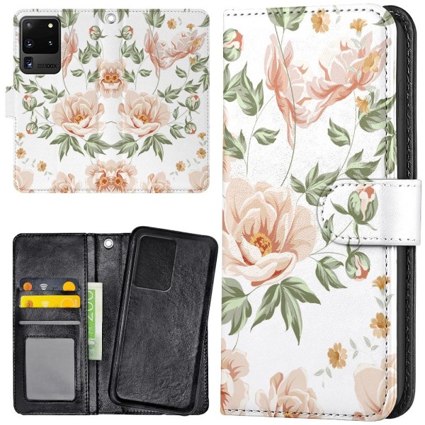 Samsung Galaxy S20 Ultra - Plånboksfodral/Skal Blommönster