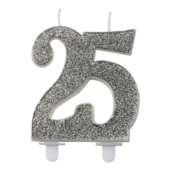 Fødselsdagslys / Nummerlys - Kagelys Nummer Silver 25