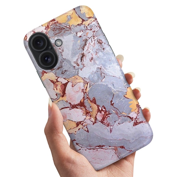 iPhone 16 Plus - Deksel/Mobildeksel Marmor
