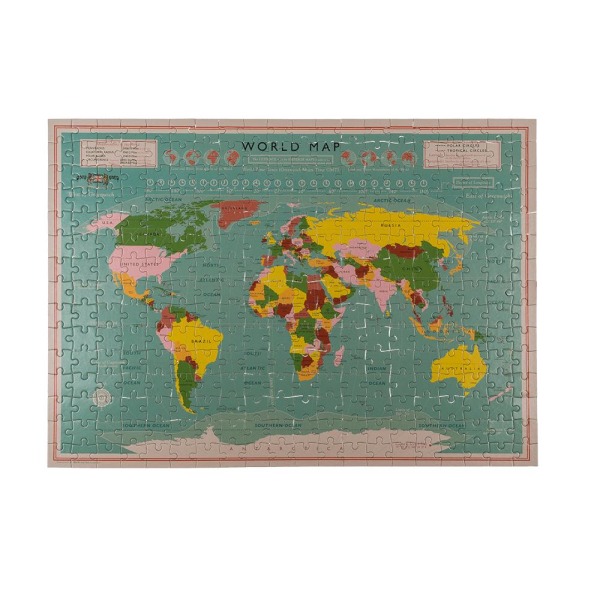 Pussel Världskarta / Kartpussel - 300 bitar multifärg