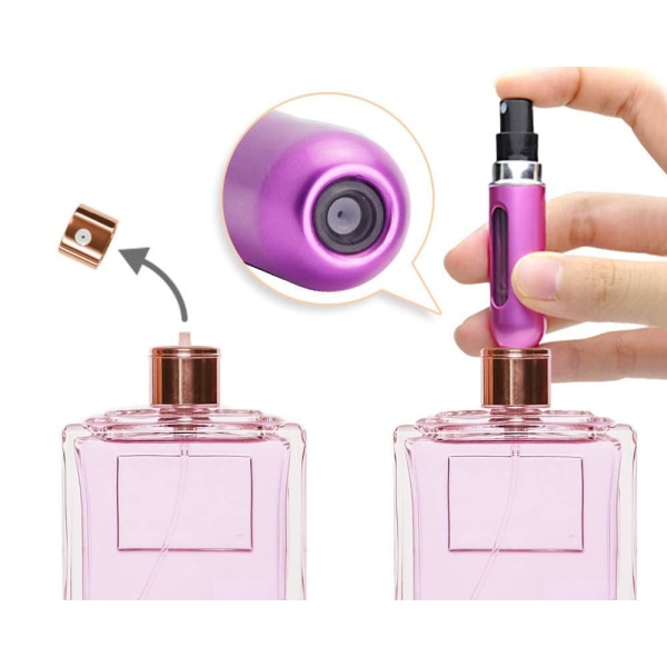 Påfyllbar parfymeflaske / sprayflaske - 5 ml Pink