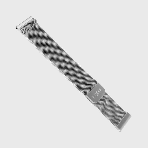 FIXED Mesh metallrem för Smartwatch Universal 20mm Silv.