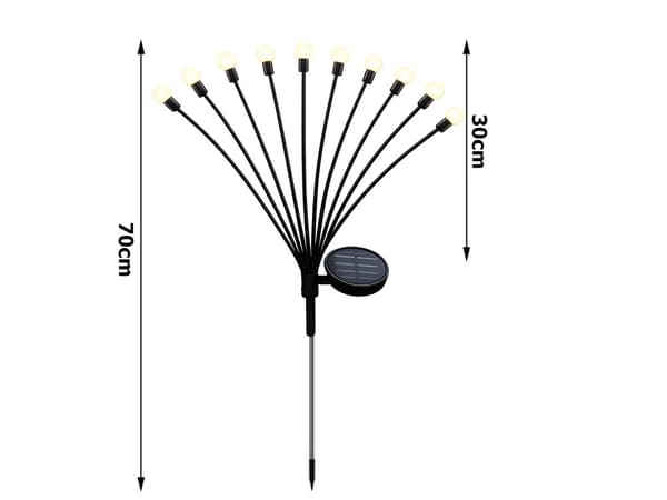 Solcellslampor klot 2 st 70 cm 10 grenar