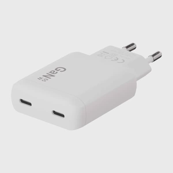 X2O 65W Dual SLIM hemmaladdarset USB-C/C GaN 1.5m vit