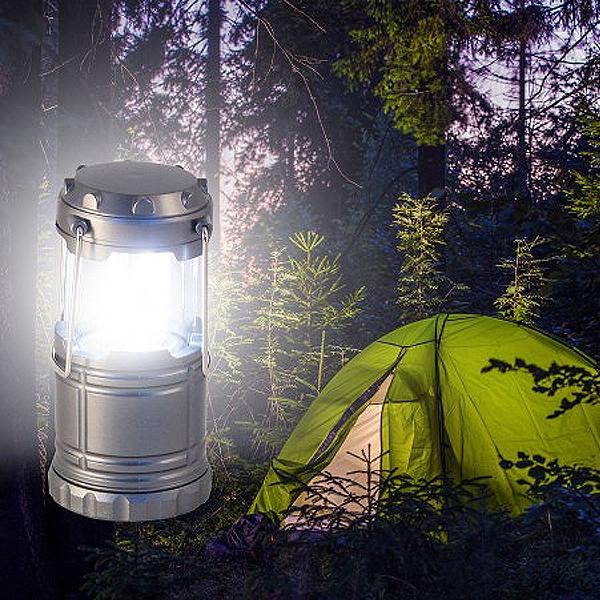 Campinglampa Lykta / Tältlampa - Lampa för campingen Silver