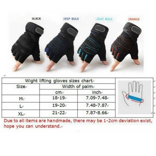 Gymhandskar - Träningshandskar för bättre grepp Black XL