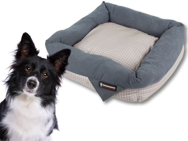 Hundbädd kattbädd mjuk soffa bäddsoffa kudde stor Blå/grå
