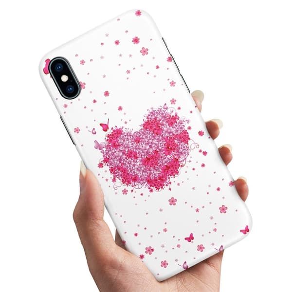 Deksel / Mobildeksel til iPhone X / XS - Blomsterhjerte