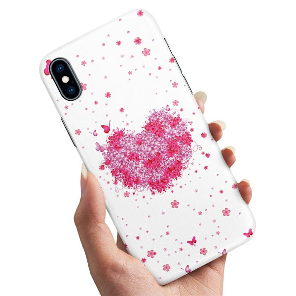 iPhone X/XS - Deksel/Mobildeksel Blomsterhjerte