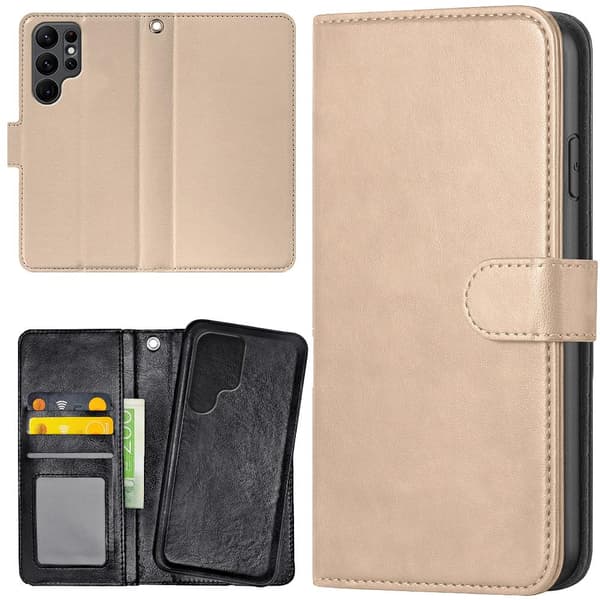 Samsung Galaxy S22 Ultra - Plånboksfodral/Skal Beige