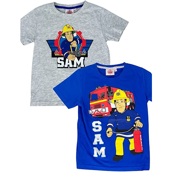 Brandman Sam T-Shirt för Barn - 2-Pack 98/104 cm