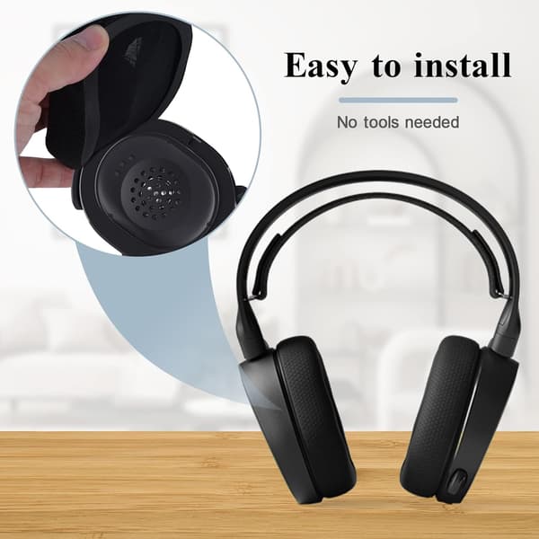 Øreputer til SteelSeries Arctis 1 3 5 7 9 Pro - Erstatningsputer Svart