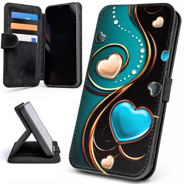 Lommebok Deksel / Mobildeksel til iPhone 7 / 8 / SE - Hjerter
