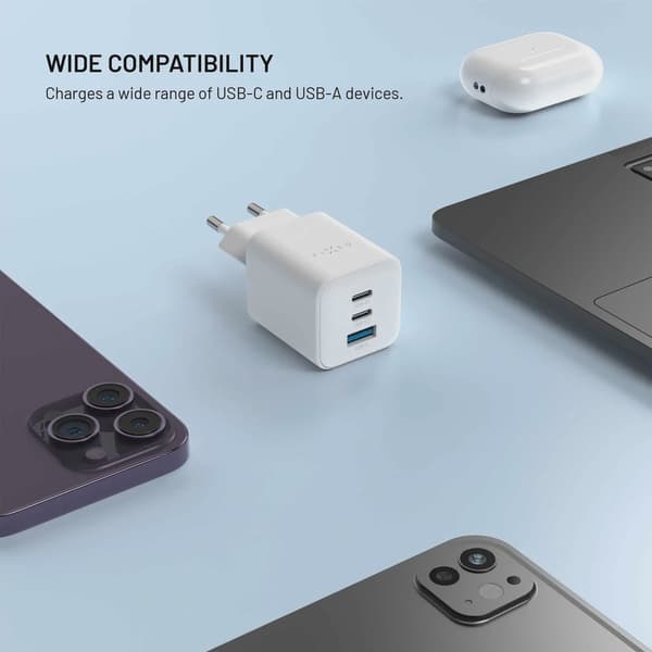 FIXED Super Fast Mini Charger 65W 2xUSB-C PD + USB-A Vit