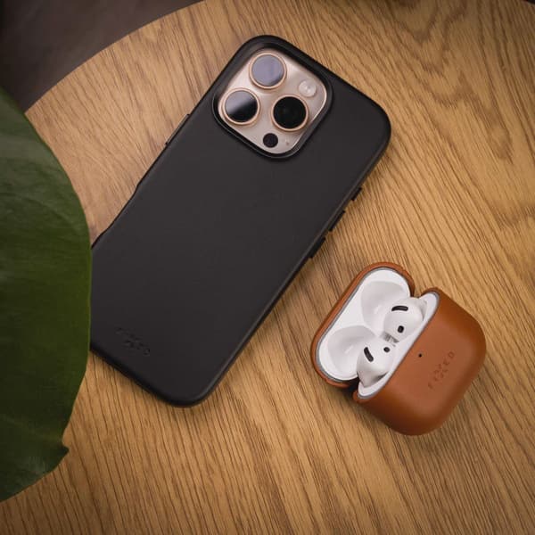 FIXED Äkta läderfodral för Airpods 4/4 ANC Brun
