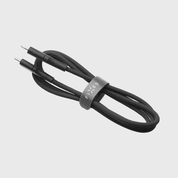 FIXED LIQUID silikonkabel 60W USB-C/C 1.2m Svart