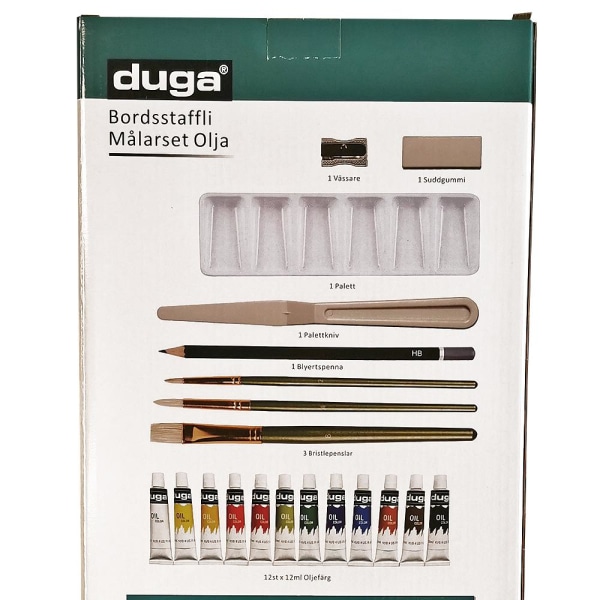 Malingssett Oljemaling med stativ og børster - 22 deler Multicolor