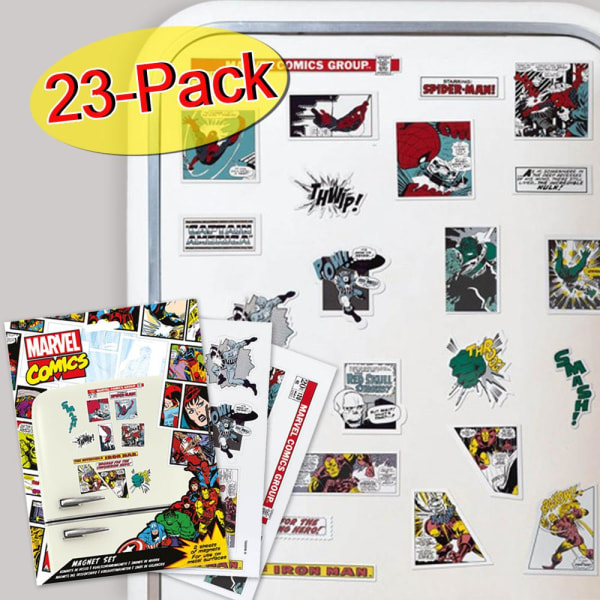 23-Pack - Marvel Kylskåpsmagneter - Spider-man, Iron Man m.m. multifärg