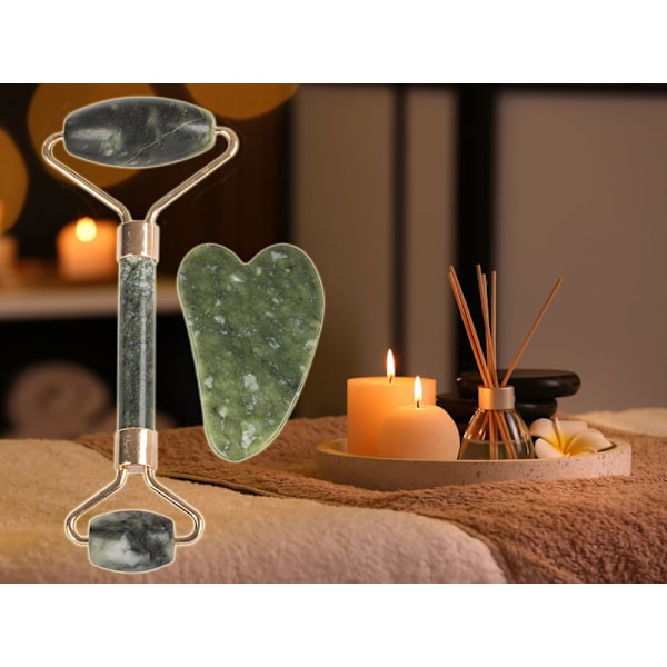 Jade Massage Roller / Gua Sha Ansigtsmassage - Massér ansigtet
