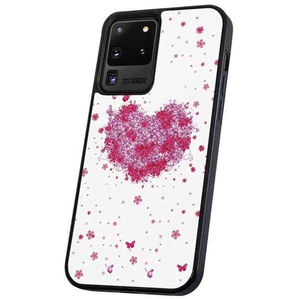 Samsung Galaxy S20 Ultra - Cover/Mobilcover Blomsterhjerte