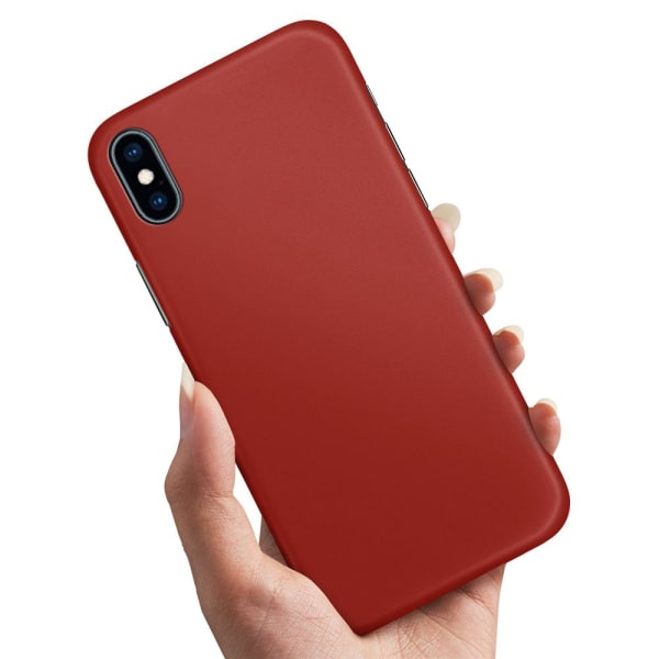 iPhone X/XS - Deksel/Mobildeksel Mørkrød Dark red