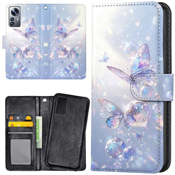 Xiaomi 12 Pro - Lommebok Deksel Butterflies