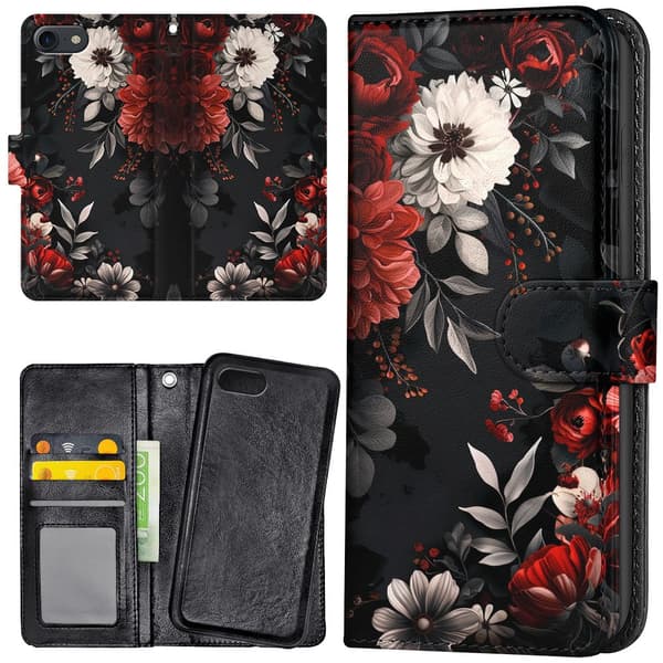 iPhone 16e/17e - Plånboksfodral/Skal Flowers
