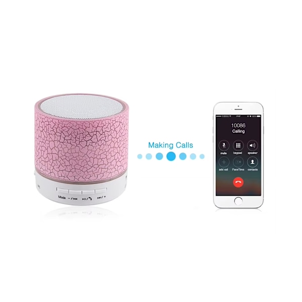 Högtalare - Bluetooth med LED - Portabel & Miniformat Svart