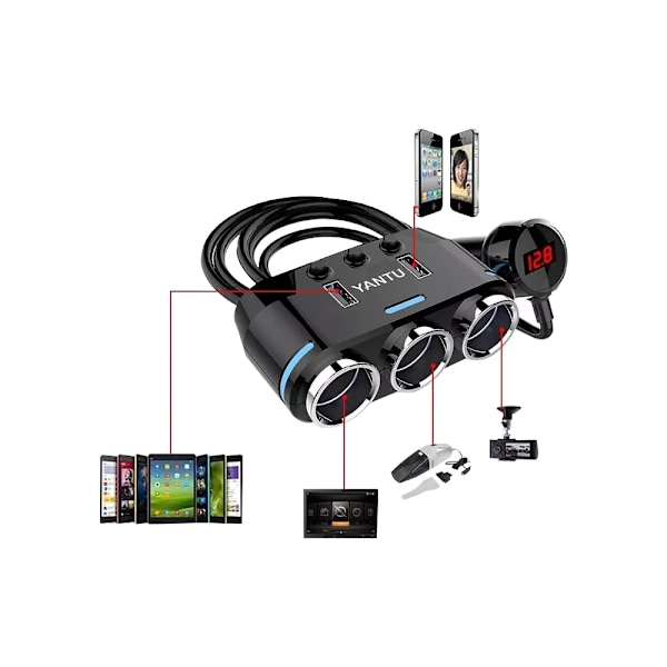 Biladapter / USB adapter till bilen - 12-24V