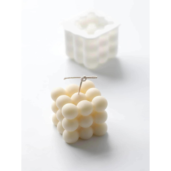 Silikonform Lys - Form for Lystøping - Støpeform Stearin White