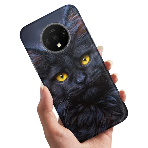 Deksel / Mobildeksel til OnePlus 7T - Svart Katt
