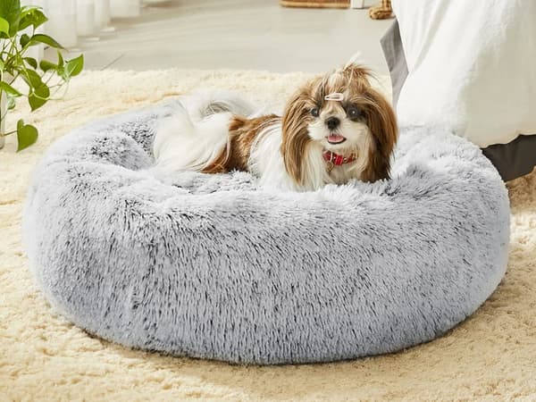 Fluffig hundsäng kattsängkläder mjuk kudde soffsäng 80cm