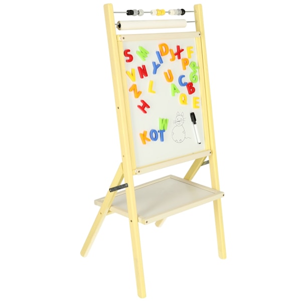 Blackboard - Griffeltavla med Stativ, Kritor & Magneter - 46x43 cm