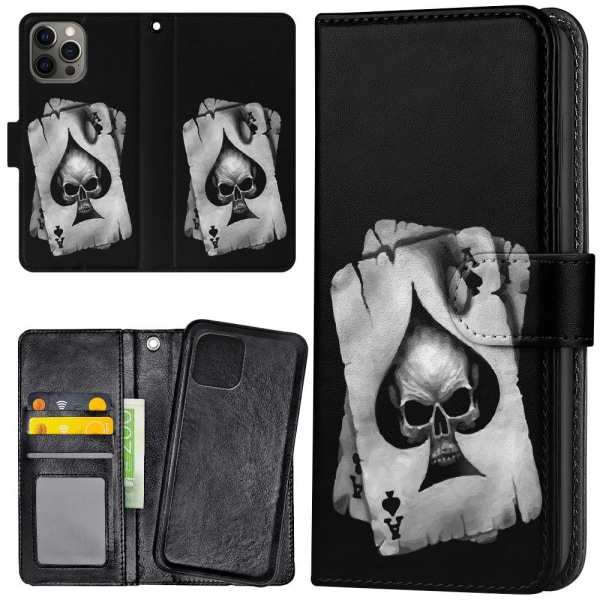iPhone 13 Pro - Wallet Case Skull Card -peli Multicolor