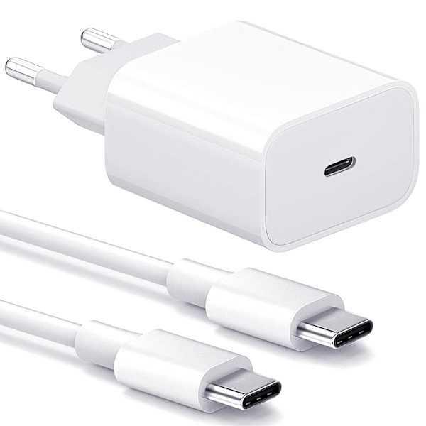 Laddare för iPhone 15 / 16 - Snabbladdare - Adapter + Kabel 25W USB-C White one size