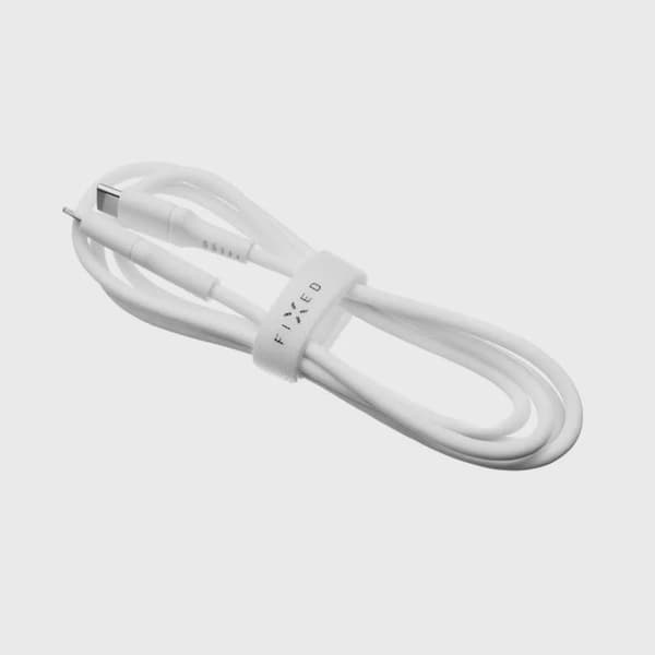 FIXED LIQUID silikonkabel 60W USB-C/C 1.2m Vit