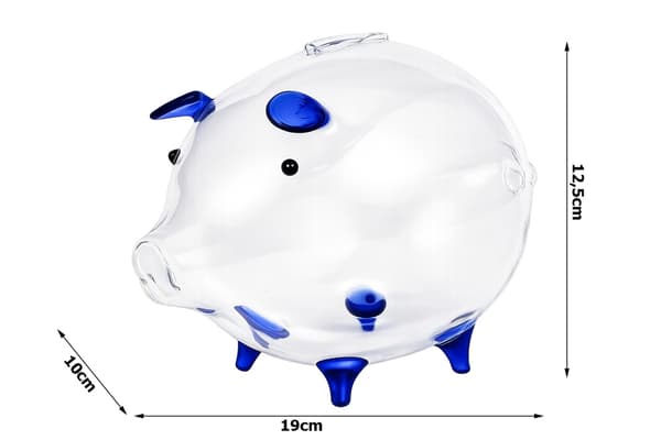 Spargris glas stor Blå