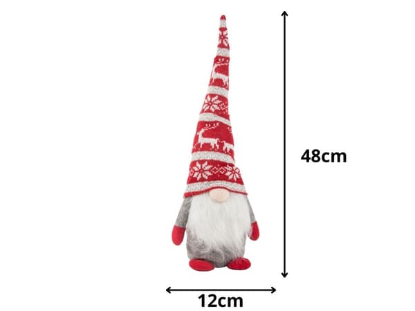 Julspöke grå tomte med julgransskägg 48 cm mjuk grå
