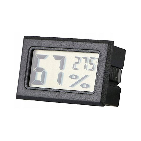 Hygrometer & Termometer - Måler luftfuktighet & temperatur Black