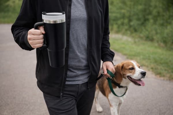 Termosmugg 1.2 L med sugrör Black