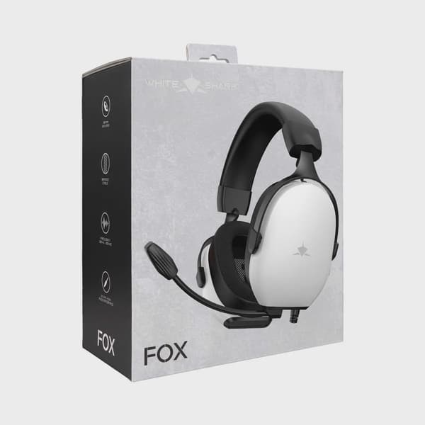 White Shark FOX Over-Ear Gaming Headset Vit/Svart